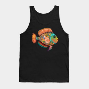⭐⭐⭐⭐⭐ Tropical fish aboriginal art style Tank Top